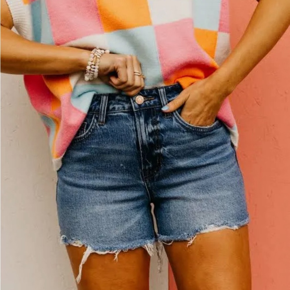 Vervet Rebecca High Rise Denim Shorts